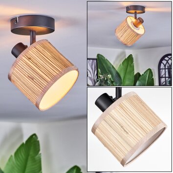 Bongal Plafondlamp, Plafondspot Zwart, 1-licht