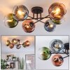 Koyoto Plafondlamp, Kogellampje 59 cm Blauw, Groen, Duidelijk, Koperkleurig, 6-lichts