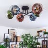 Koyoto Plafondlamp, Kogellampje 59 cm Blauw, Groen, Duidelijk, Koperkleurig, 6-lichts