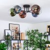 Koyoto Plafondlamp, Kogellampje 59 cm Blauw, Groen, Duidelijk, Koperkleurig, 6-lichts