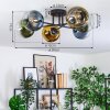 Koyoto Plafondlamp, Kogellampje 59 cm Blauw, Goud, Groen, Duidelijk, 6-lichts