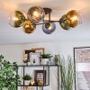 Koyoto Plafondlamp, Kogellampje 59 cm Blauw, Goud, Groen, Duidelijk, 6-lichts