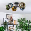 Koyoto Plafondlamp, Kogellampje 59 cm Blauw, Goud, Groen, Duidelijk, 6-lichts