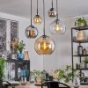 Koyoto Hanglamp, Kogellampje, Hanglamp Amber, Chroom, Duidelijk, Rookkleurig, 5-lichts