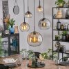 Koyoto Hanglamp, Kogellampje, Hanglamp Amber, Duidelijk, Rookkleurig, 5-lichts