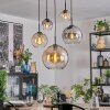Koyoto Hanglamp, Kogellampje, Hanglamp Amber, Duidelijk, Rookkleurig, 5-lichts