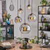 Koyoto Hanglamp, Kogellampje, Hanglamp Chroom, Duidelijk, Rookkleurig, 5-lichts