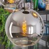 Koyoto Hanglamp, Kogellampje, Hanglamp Chroom, Duidelijk, Rookkleurig, 5-lichts