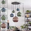 Koyoto Hanglamp, Kogellampje, Hanglamp Blauw, Groen, Koperkleurig, 5-lichts