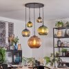 Koyoto Hanglamp, Kogellampje, Hanglamp Blauw, Groen, Koperkleurig, 5-lichts