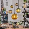 Koyoto Hanglamp, Kogellampje, Hanglamp Blauw, Goud, Groen, 5-lichts
