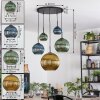Koyoto Hanglamp, Kogellampje, Hanglamp Blauw, Goud, Groen, 5-lichts