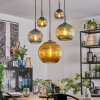 Koyoto Hanglamp, Kogellampje, Hanglamp Blauw, Goud, Groen, 5-lichts
