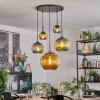 Koyoto Hanglamp, Kogellampje, Hanglamp Blauw, Goud, Groen, 5-lichts