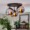 Koyoto Plafondlamp, Kogellampje 30 cm Chroom, Rookkleurig, 3-lichts