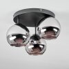 Koyoto Plafondlamp, Kogellampje 30 cm Chroom, Rookkleurig, 3-lichts