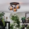 Koyoto Plafondlamp, Kogellampje 30 cm Chroom, Rookkleurig, 3-lichts