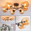 Koyoto Plafondlamp, Kogellampje 59 cm Amber, 6-lichts