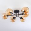 Koyoto Plafondlamp, Kogellampje 59 cm Amber, 6-lichts