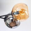 Koyoto Plafondlamp, Kogellampje 59 cm Amber, Chroom, Rookkleurig, 6-lichts