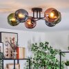 Koyoto Plafondlamp, Kogellampje 59 cm Blauw, Groen, Koperkleurig, 6-lichts