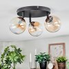 Chehalis Plafondlamp, Kogellampje Amber, Duidelijk, 3-lichts