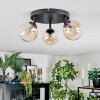 Chehalis Plafondlamp, Kogellampje Amber, Duidelijk, 3-lichts