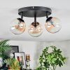 Chehalis Plafondlamp, Kogellampje Amber, Duidelijk, 3-lichts