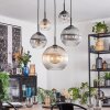 Koyoto Hanglamp, Kogellampje, Hanglamp Amber, Duidelijk, Rookkleurig, 5-lichts