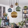 Koyoto Hanglamp, Kogellampje, Hanglamp Blauw, Goud, Groen, Koperkleurig, 5-lichts