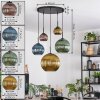 Koyoto Hanglamp, Kogellampje, Hanglamp Blauw, Goud, Groen, Koperkleurig, 5-lichts