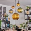 Koyoto Hanglamp, Kogellampje, Hanglamp Blauw, Goud, Groen, Koperkleurig, 5-lichts
