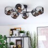 Koyoto Plafondlamp, Kogellampje 59 cm Chroom, Rookkleurig, 6-lichts