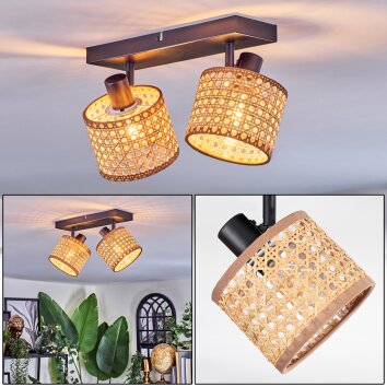 Barcos Plafondlamp, Plafondspot Zwart, 2-lichts