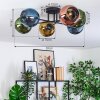 Koyoto Plafondlamp, Kogellampje 59 cm Blauw, Goud, Groen, Koperkleurig, 6-lichts