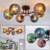 Koyoto Plafondlamp, Kogellampje 59 cm Blauw, Groen, Koperkleurig, 6-lichts