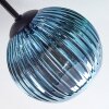 Koyoto Plafondlamp, Kogellampje 59 cm Blauw, Groen, Koperkleurig, 6-lichts