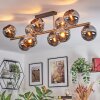 Koyoto Plafondlamp, Kogellampje Goud, Zwart, 10-lichts