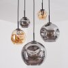 Ripoll Hanglamp, Kogellampje, Hanglamp Amber, Rookkleurig, 5-lichts
