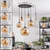 Ripoll Hanglamp, Kogellampje, Hanglamp Amber, 5-lichts