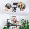 Ripoll Plafondlamp, Kogellampje Amber, Rookkleurig, 6-lichts