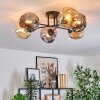Ripoll Plafondlamp, Kogellampje Amber, Rookkleurig, 6-lichts