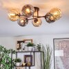 Ripoll Plafondlamp, Kogellampje Amber, Rookkleurig, 6-lichts