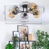 Ripoll Plafondlamp, Kogellampje Amber, Duidelijk, Rookkleurig, 6-lichts