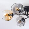 Ripoll Plafondlamp, Kogellampje Amber, Duidelijk, Rookkleurig, 6-lichts