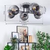 Koyoto Plafondlamp, Kogellampje 59 cm Duidelijk, Rookkleurig, 6-lichts