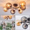 Koyoto Plafondlamp, Kogellampje 59 cm Amber, Rookkleurig, 6-lichts