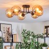 Koyoto Plafondlamp, Kogellampje 59 cm Amber, 6-lichts