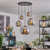 Koyoto Hanglamp, Kogellampje, Hanglamp Goud, Zwart, 5-lichts