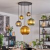 Koyoto Hanglamp, Kogellampje, Hanglamp Goud, Zwart, 5-lichts